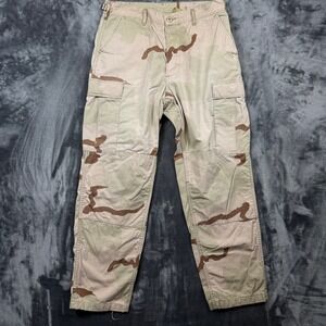 Military Cargo Pants Mens Medium Regular Tan Desert Camo Ripstop BDU Trousers